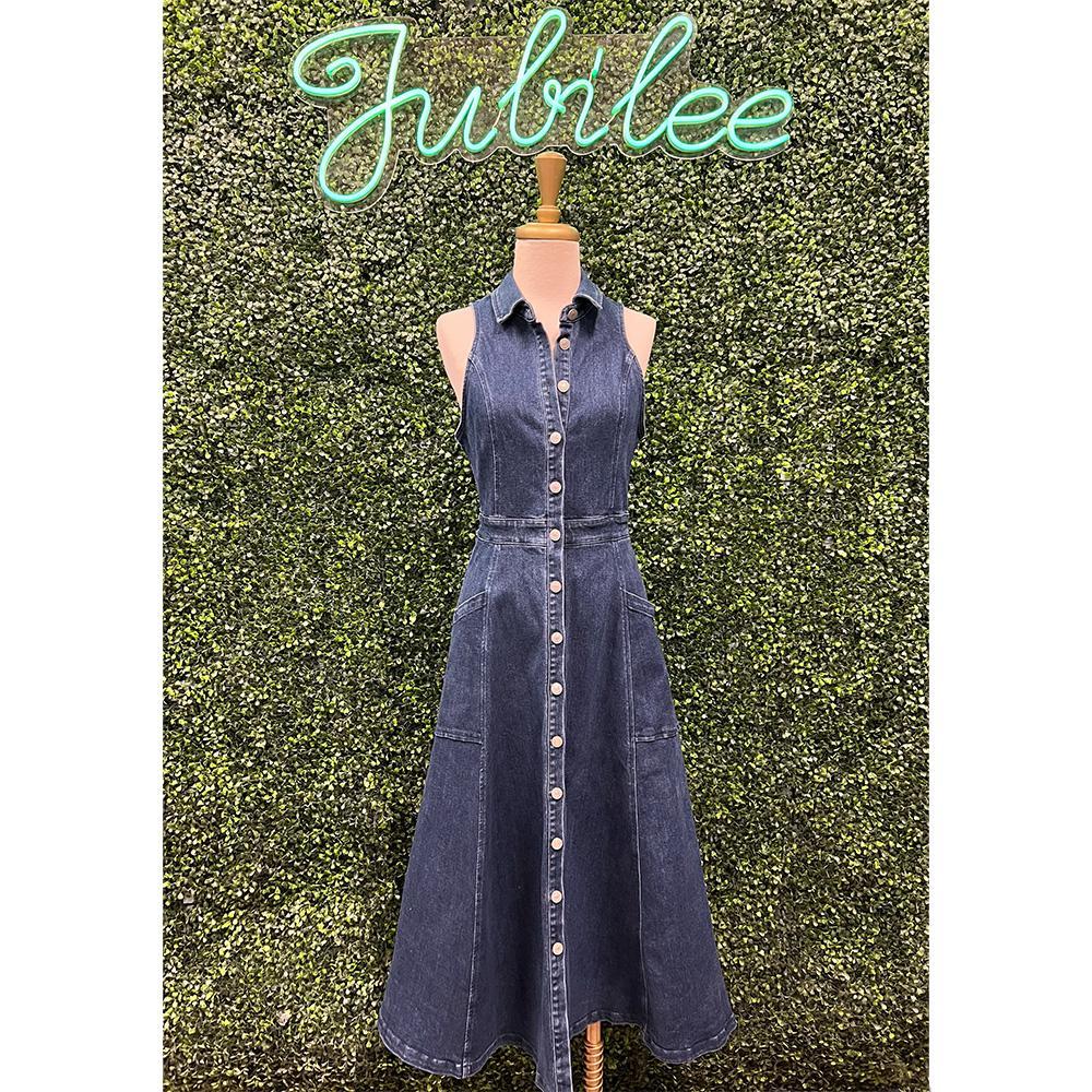Zella Washed Denim Midi Dress