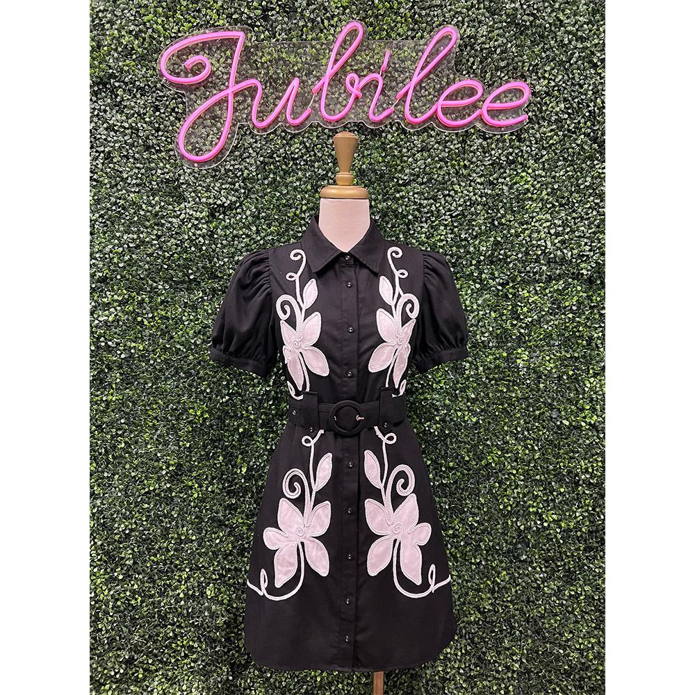 Heather Black Mini Dress