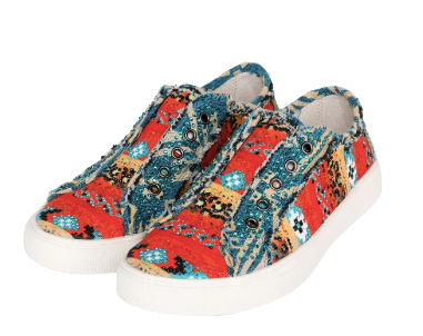 Montana West Aztec Print Canvas Shoes