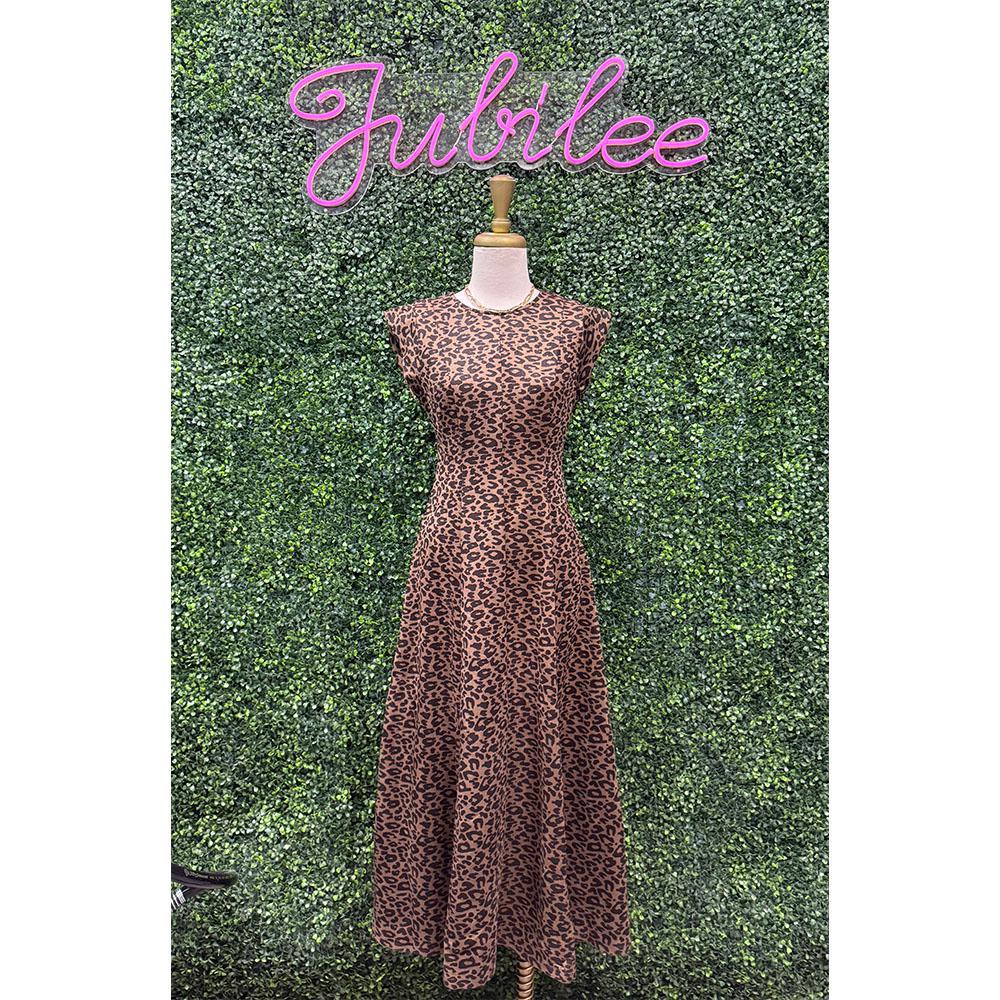 Jungle Glam Suede Knit Midi Dress