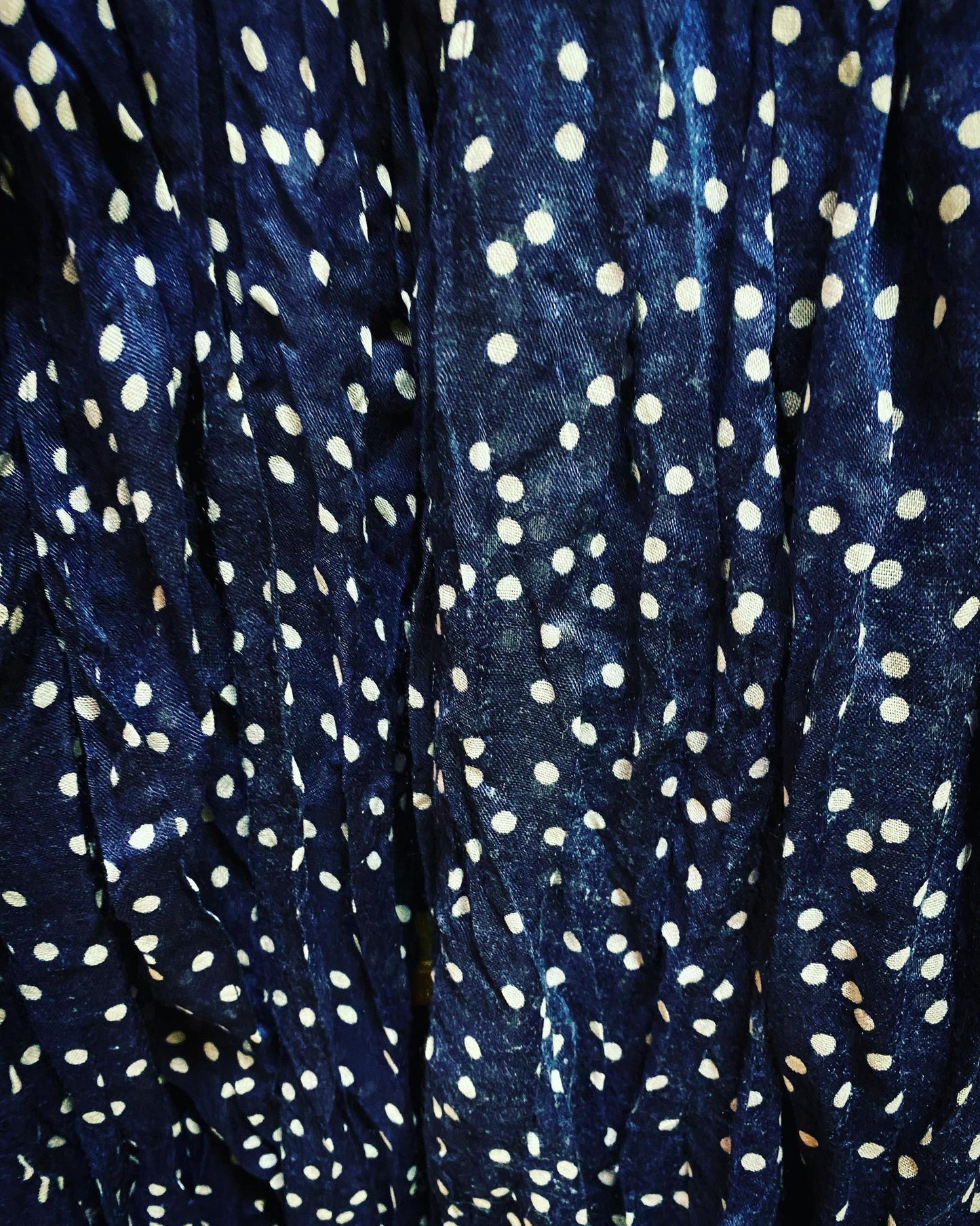 Polka Dot Scarf - Navy