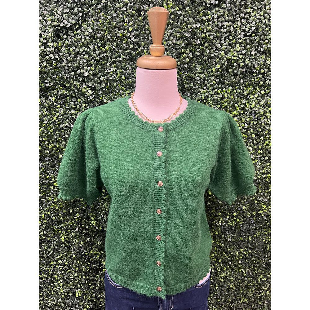 Ariana Green Scallop Sweater