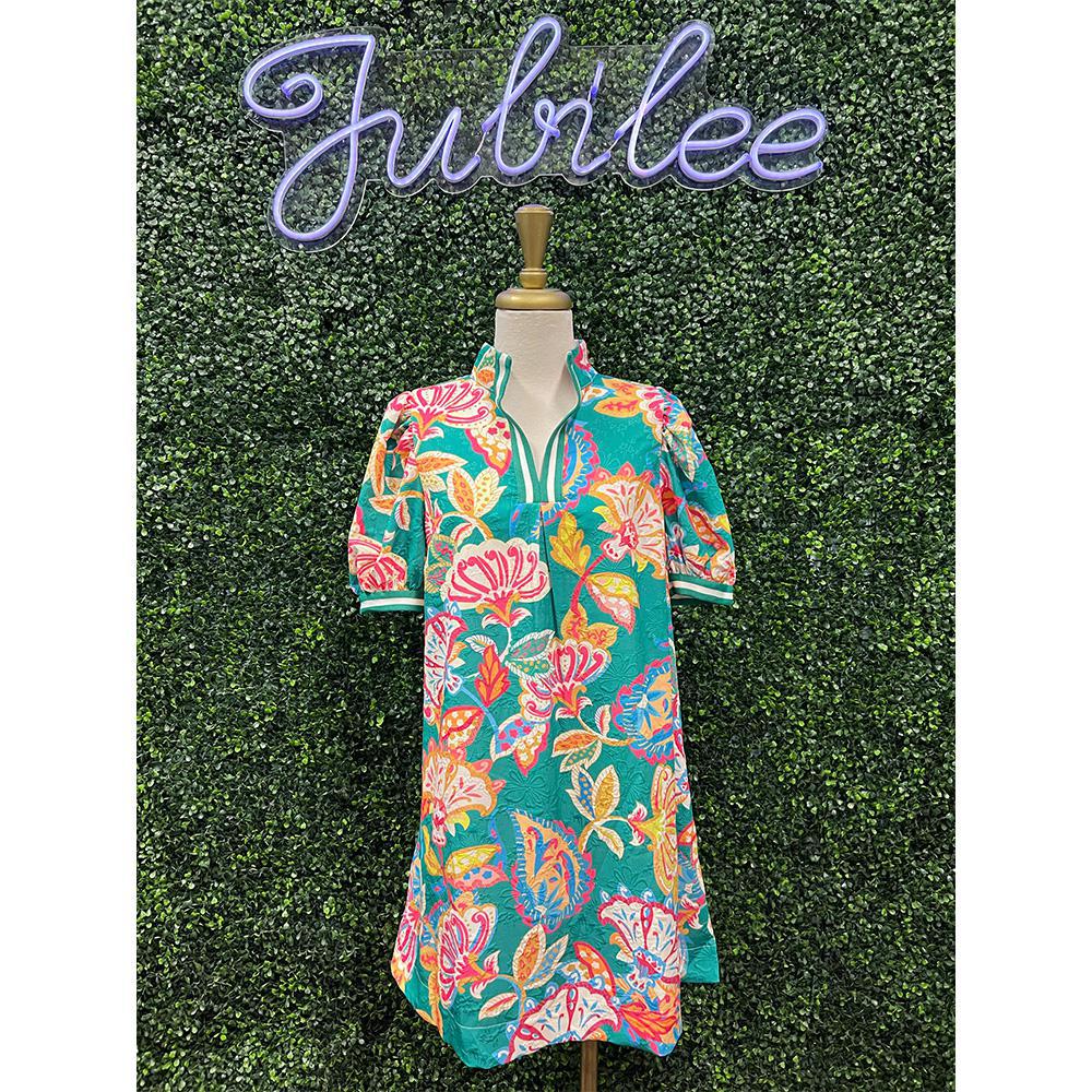 Beeba Emerald Paisley Mini Dress