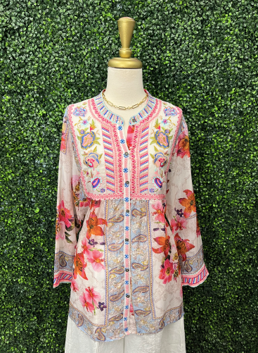 Delphine Floral Embroidered Tunic Dress