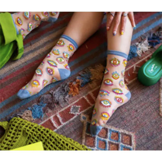 Evil Eye Sheer Crew Sock