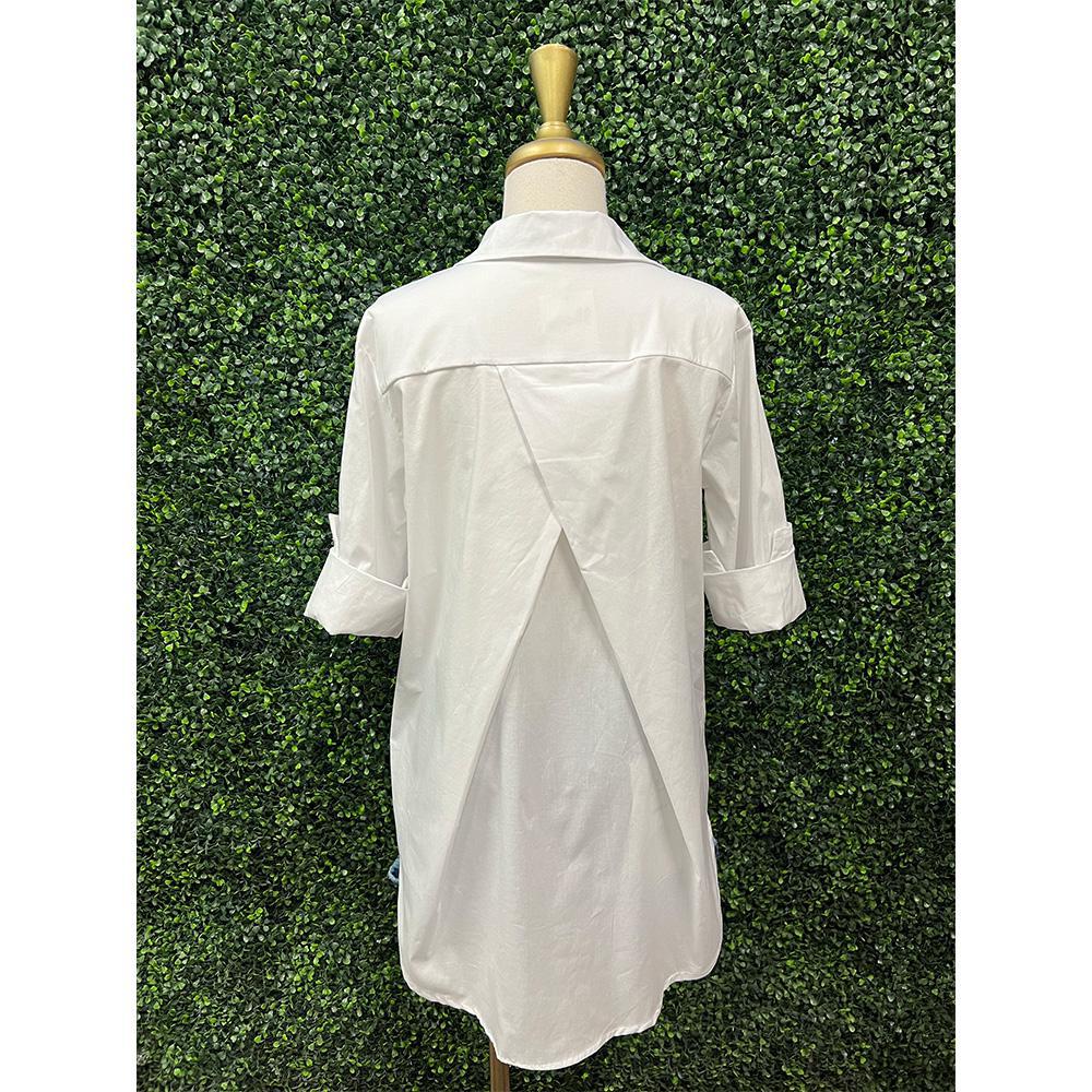 Leanna White Button Down Blouse
