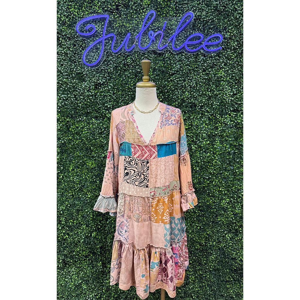 Leeza Patchwork Short Dress