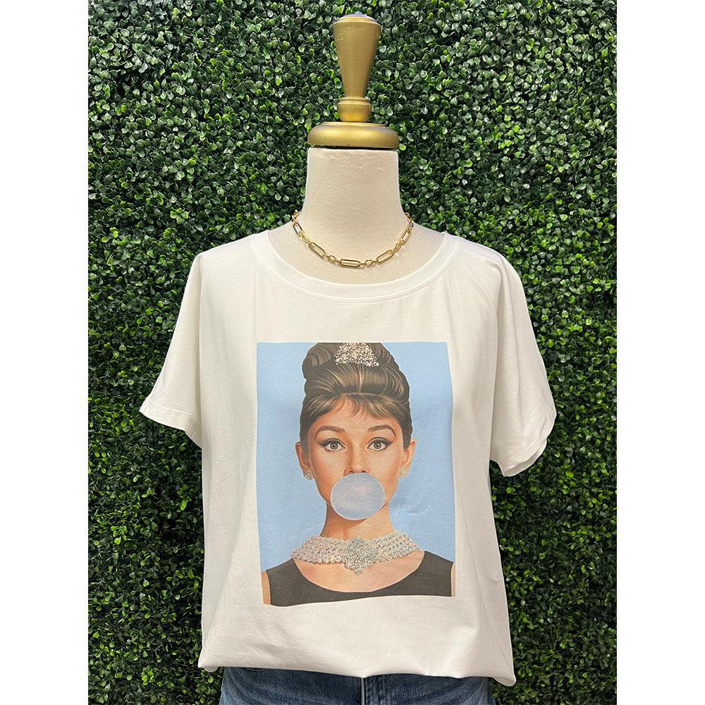 Baby Blue Audrey Hepburn Graphic Tee