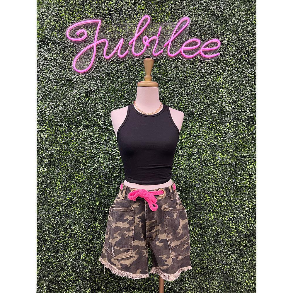 Kaylee Camouflage Print Shorts