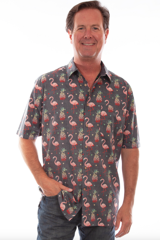 Flamingos Hawaiian Shirt by Scully