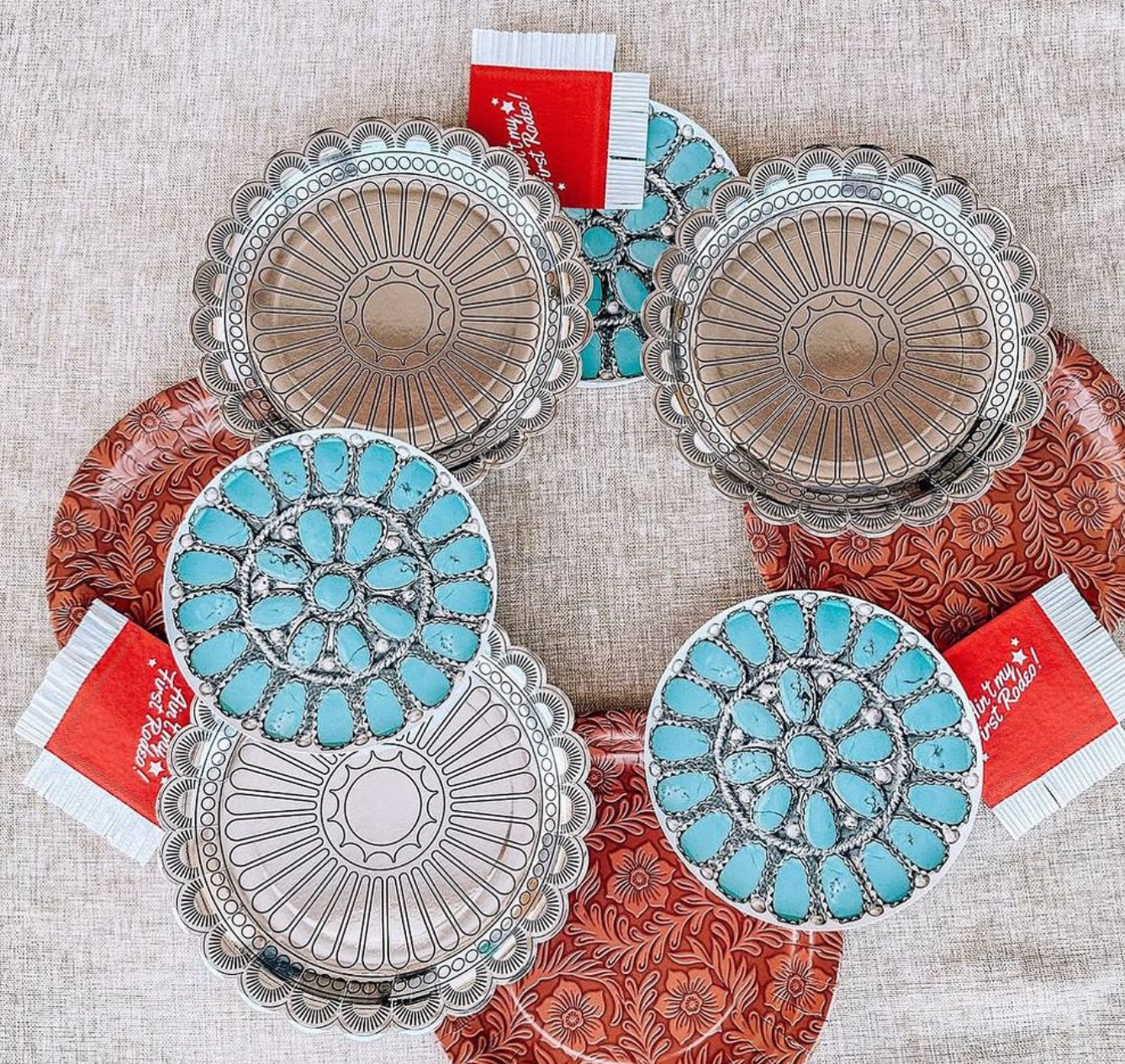 Silver Concho Party Plates