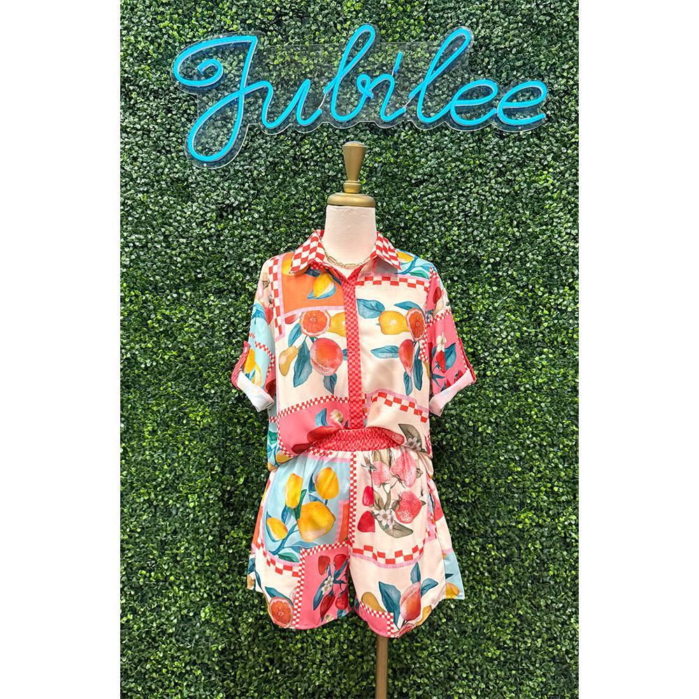 Parker Fruit Print Short Set