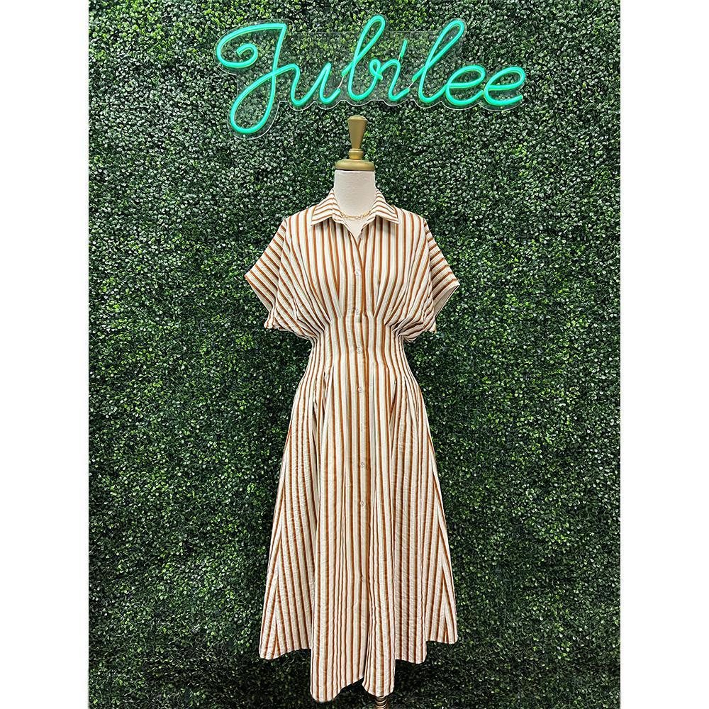 Brisa Striped Button Maxi Dress