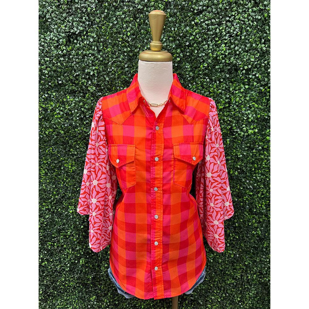 Jodie Sunset Pearl Snap Top