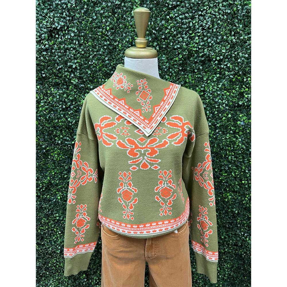 Brenna Olive Sweater