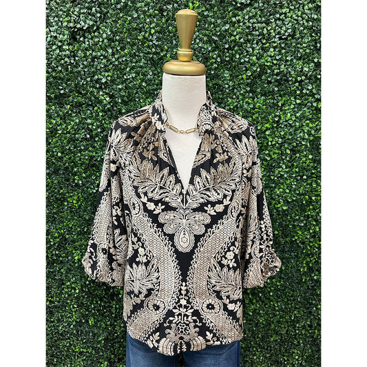 Diana Black Velvet Top