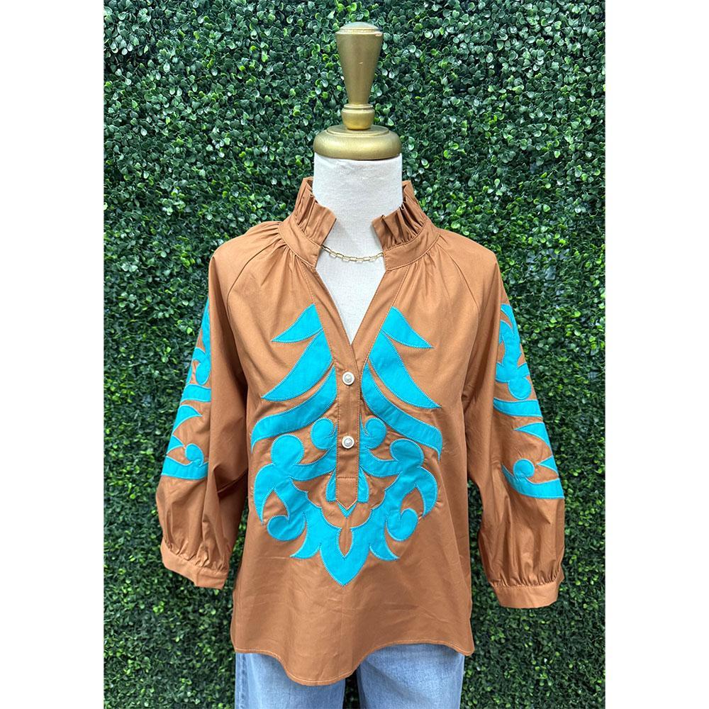 Kamila Toffee Turquoise Top