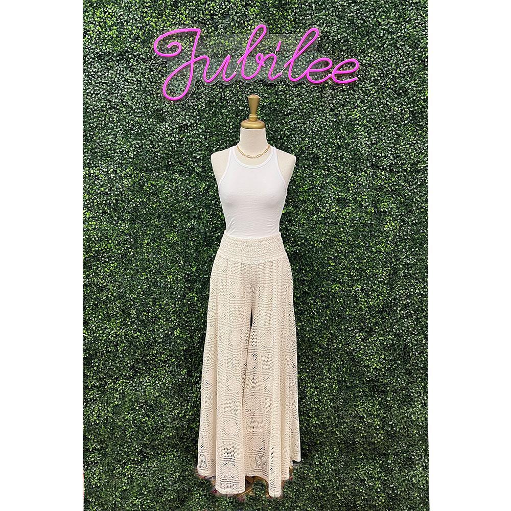 Mae Embroidered Beige Pants