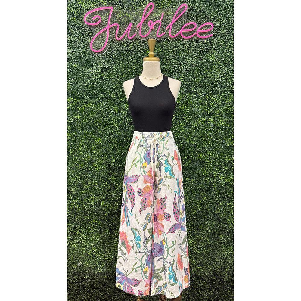 Gretta Floral Linen Pants