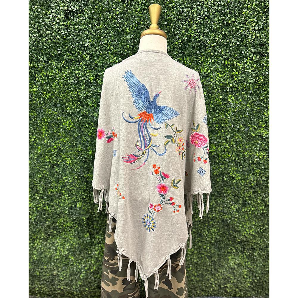Quetzal Gray Fringe Cardigan