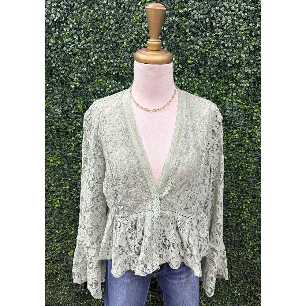 Love Sage Lace Top