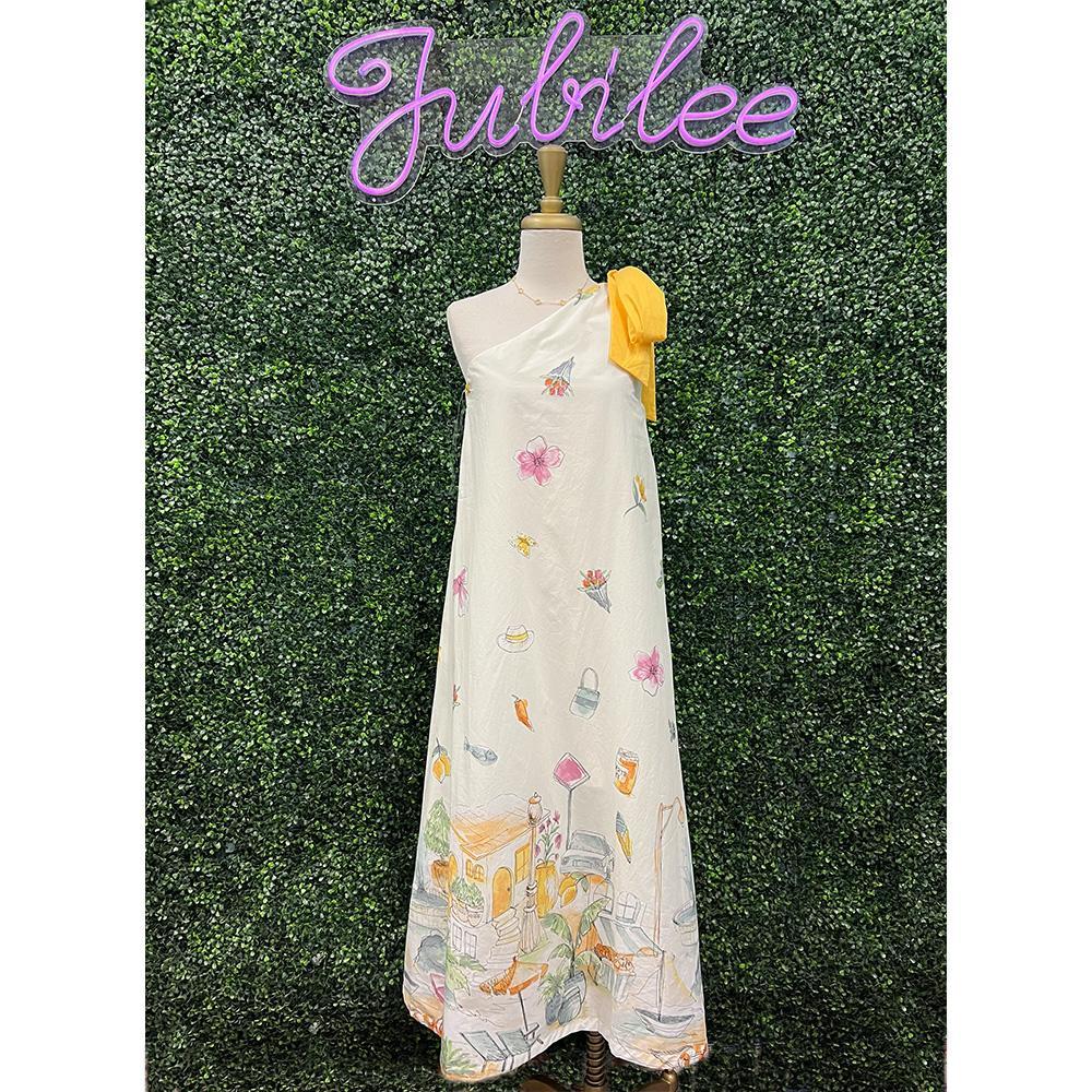 Celine Scenic One Shoulder Midi Dress