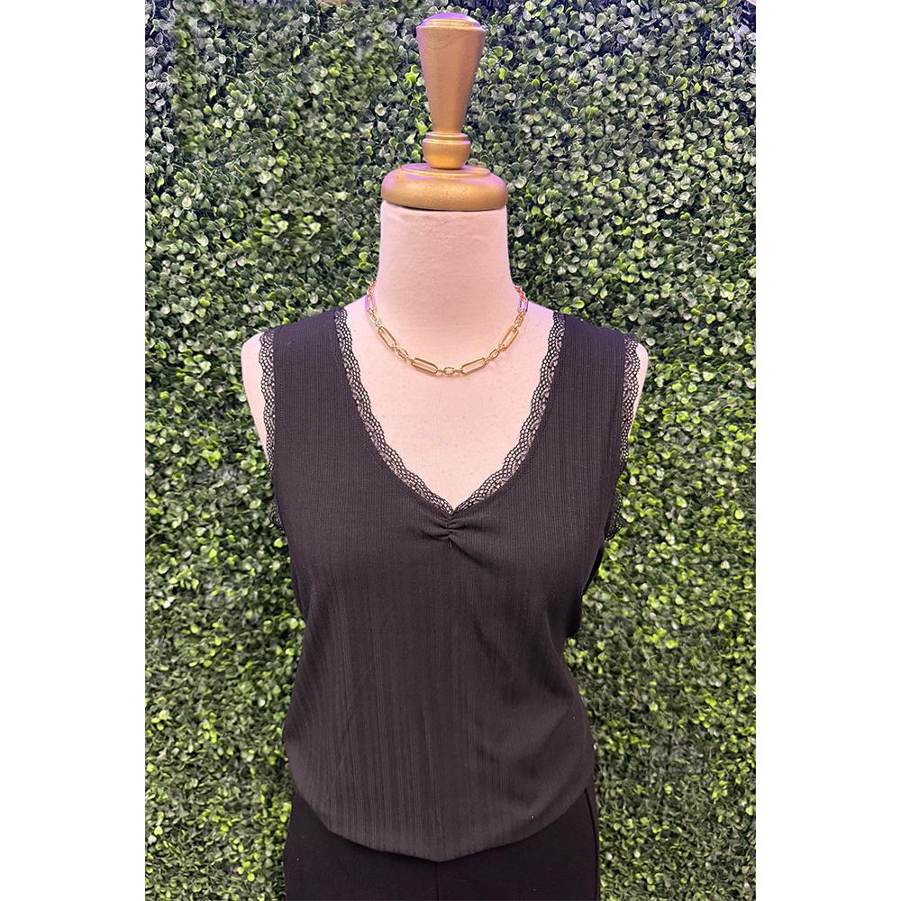 Black Rib Knit Tank