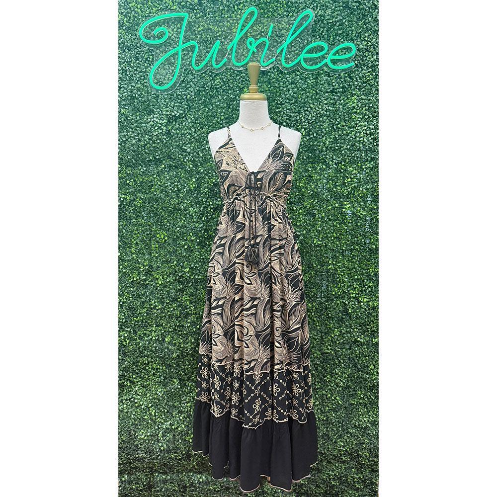 Kelli Black & Tan Boho Dress