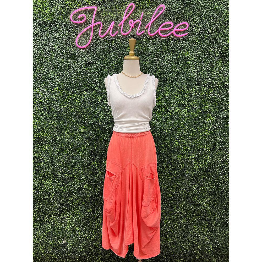 Coral Audrey Cotton Bubble Skirt