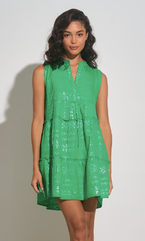 Green/Silver Arrow Print Tank Dress