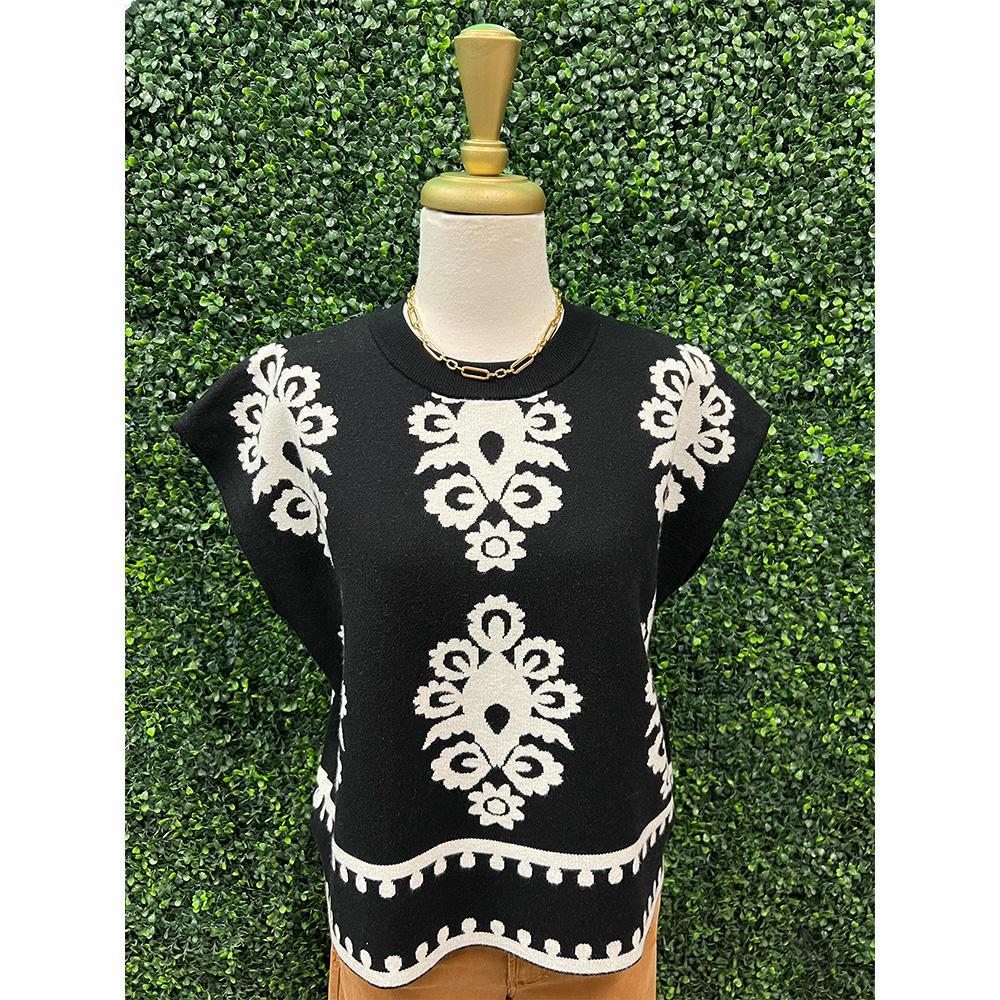 Patty Black Knit Top
