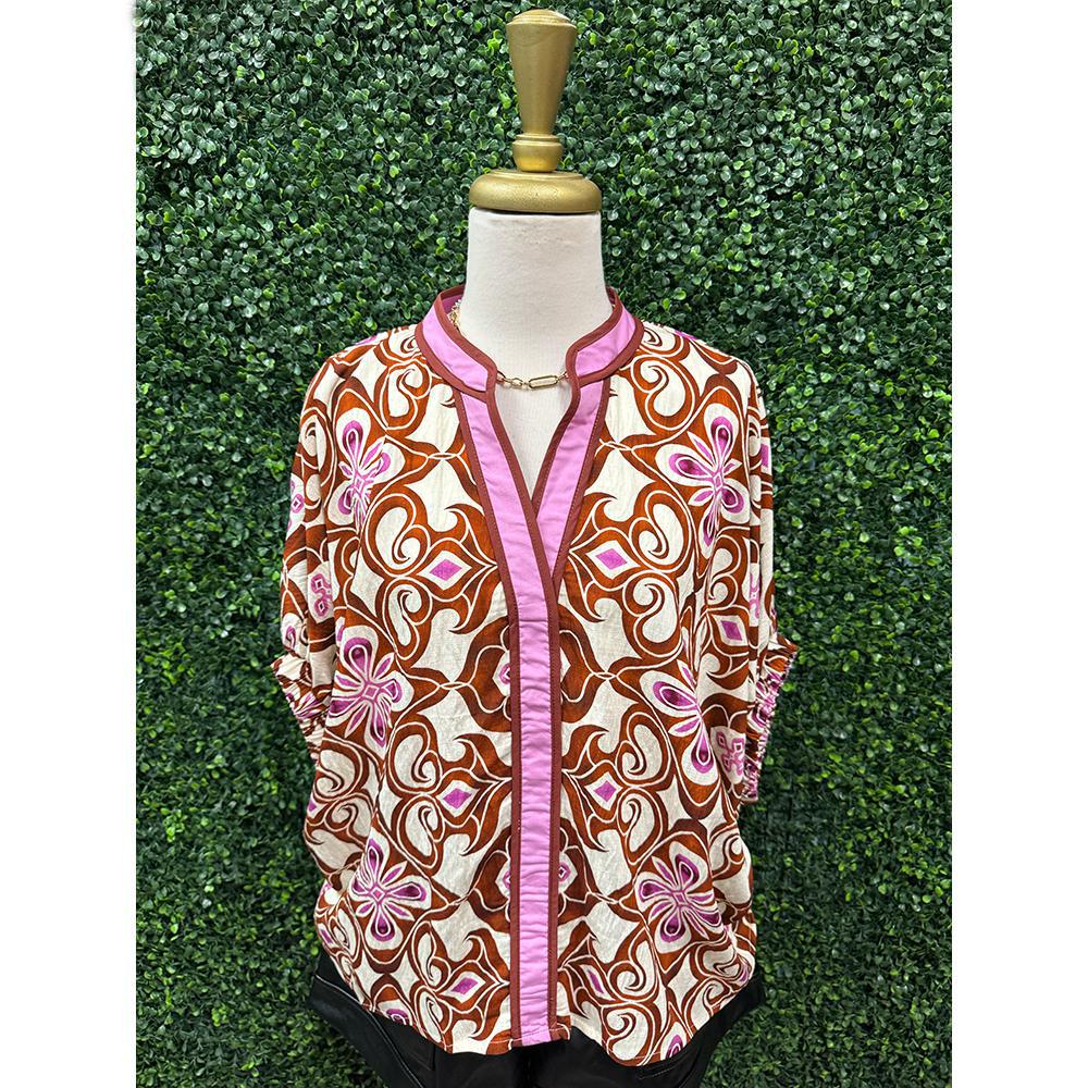Lilith Magenta Print Top