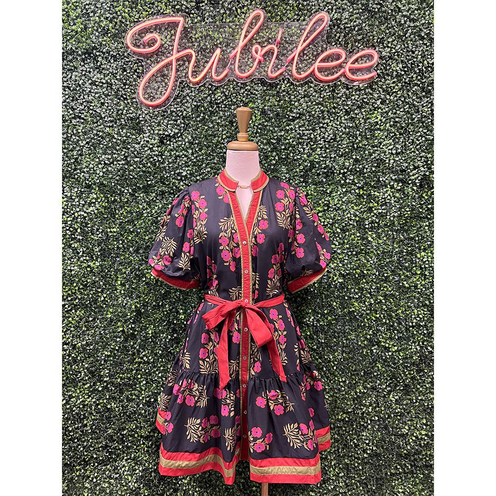 Katrina Floral Puff Sleeve Mini Dress