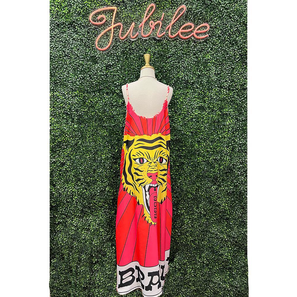 Melina Cat Theme Maxi Dress