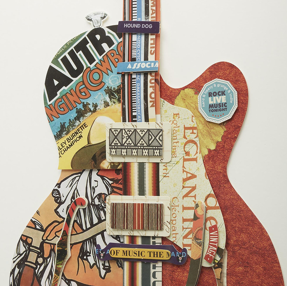 Guitar Taylor Paper Collage Wall Art