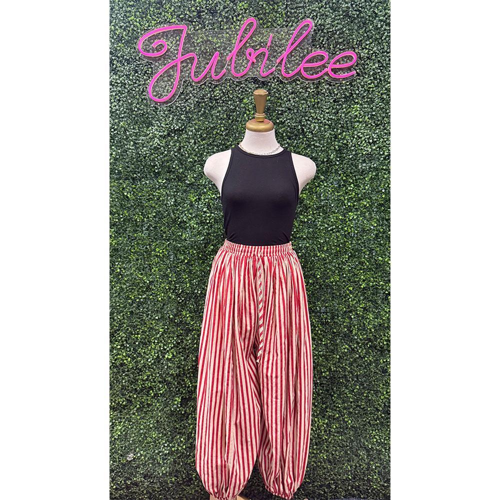 Guessika Red Stripe Ballon Pants