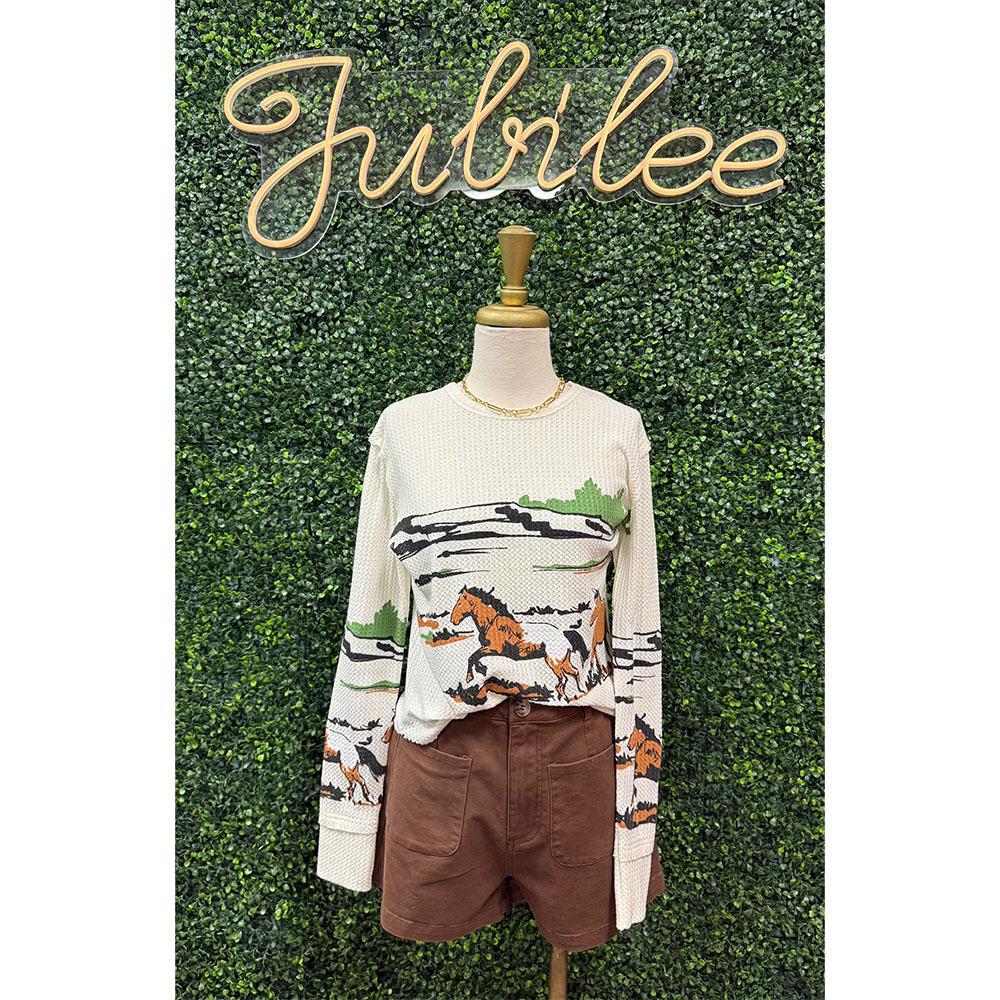 Peggy Brown High Waisted Shorts