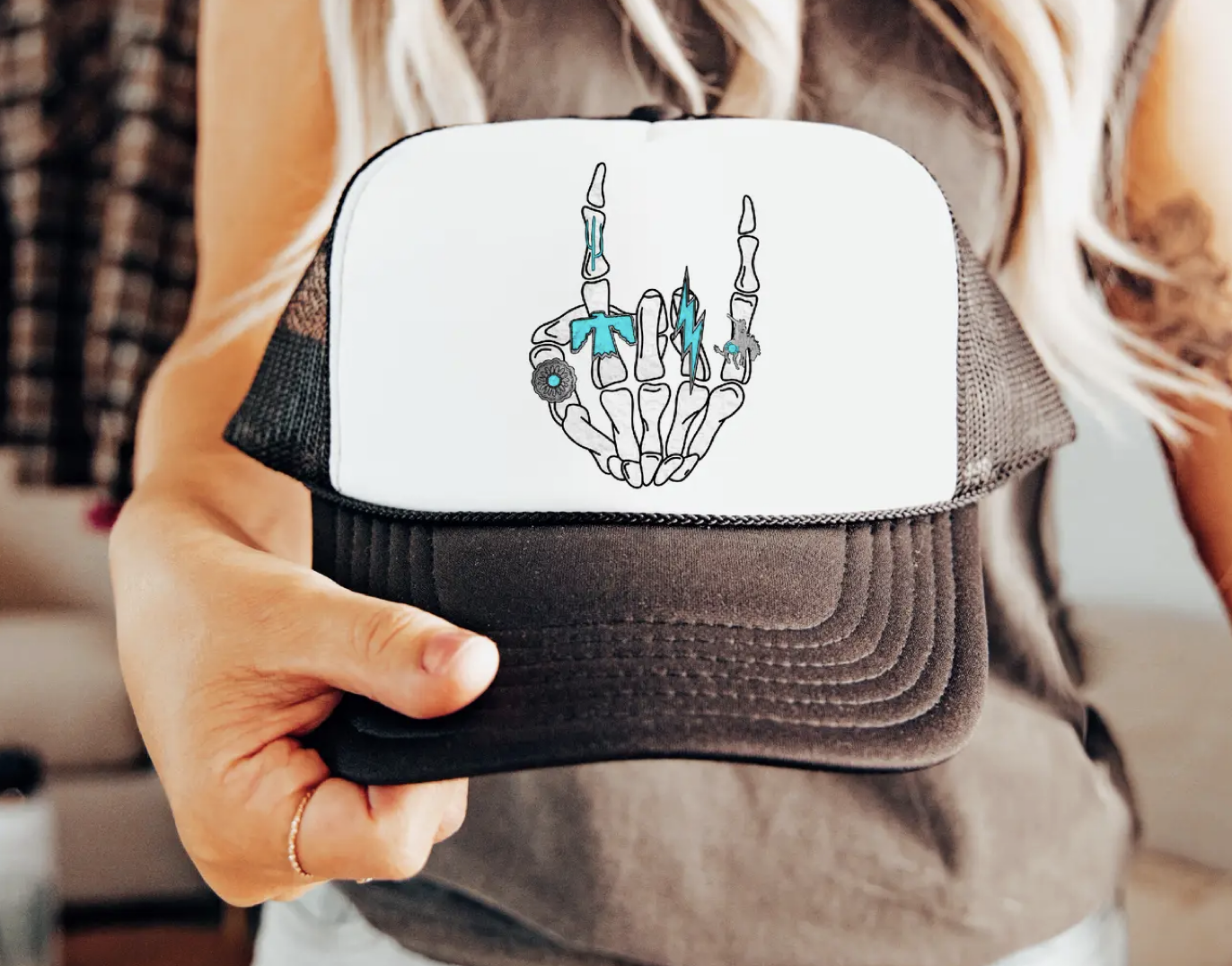 Cowgirl Bones Trucker Cap