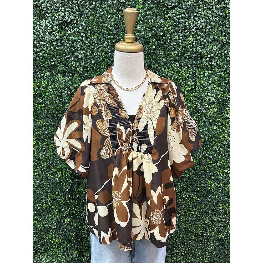 Esme Floral V-Neck Blouse