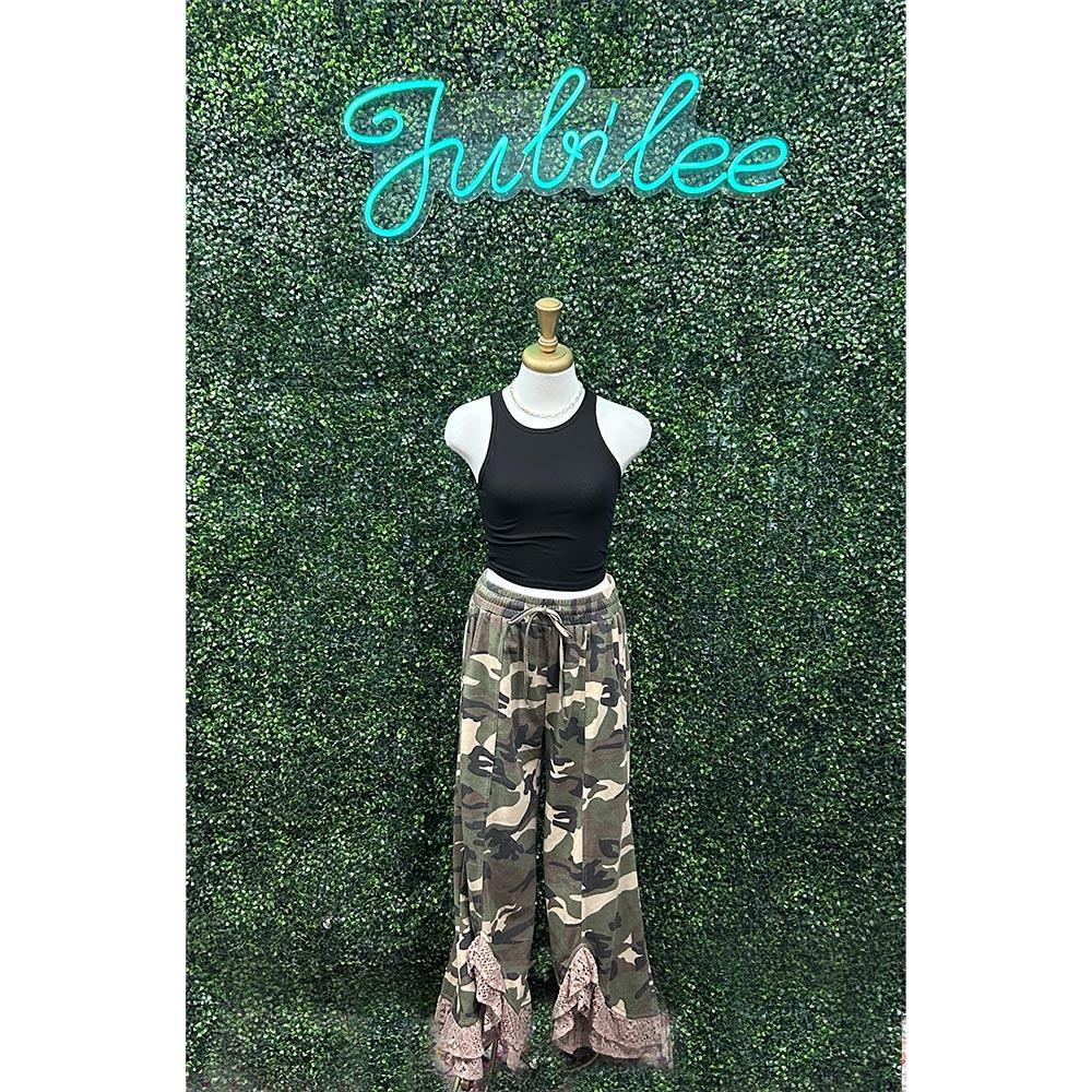 Kelly Vintage Inspired Camo Lace Pants