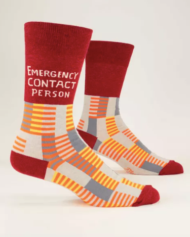 Emergency Contact Person Men's Socks