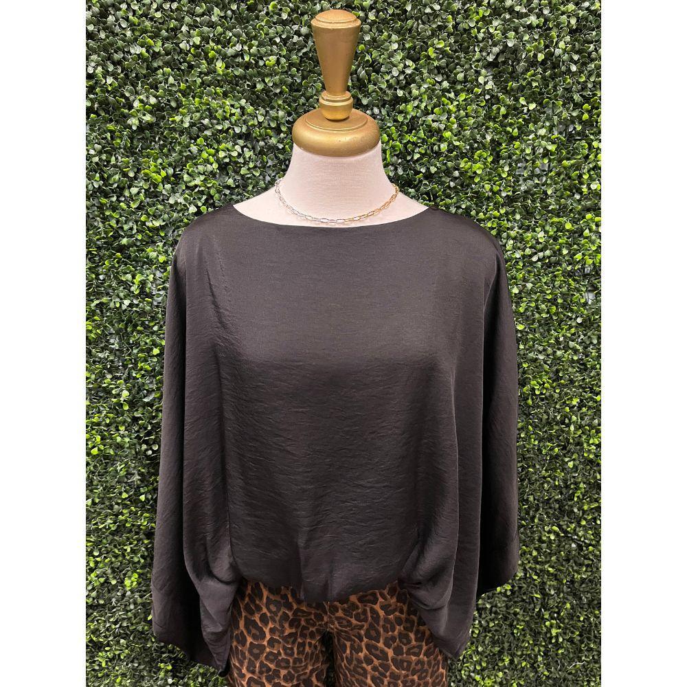 Black Boat Neck Top