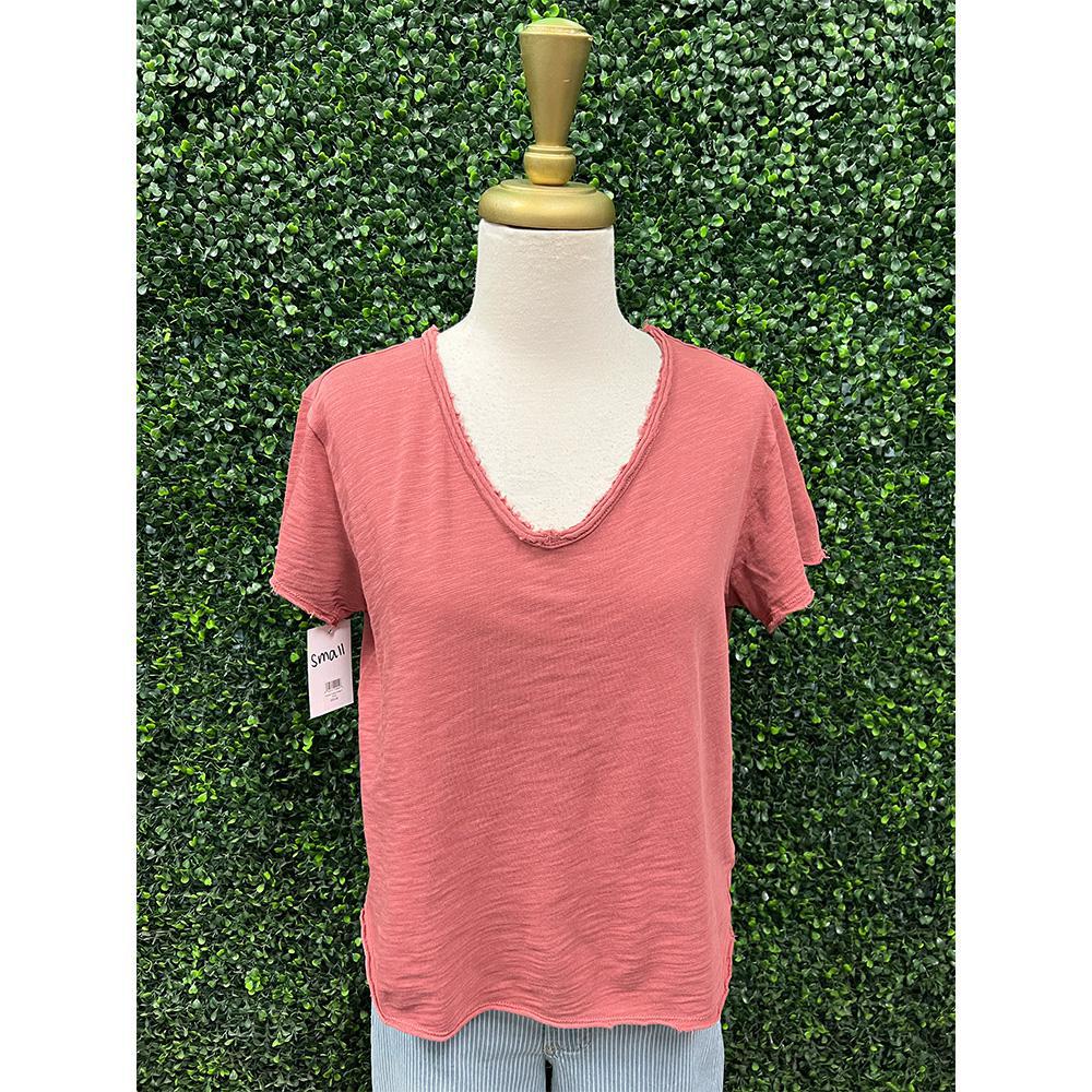 Vanya Copper Rose V-Neck Top