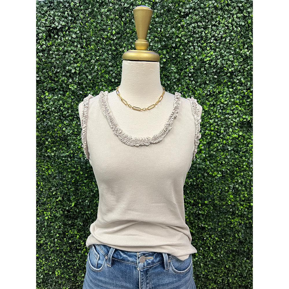 Tessa Sand Ribbed Tank Top