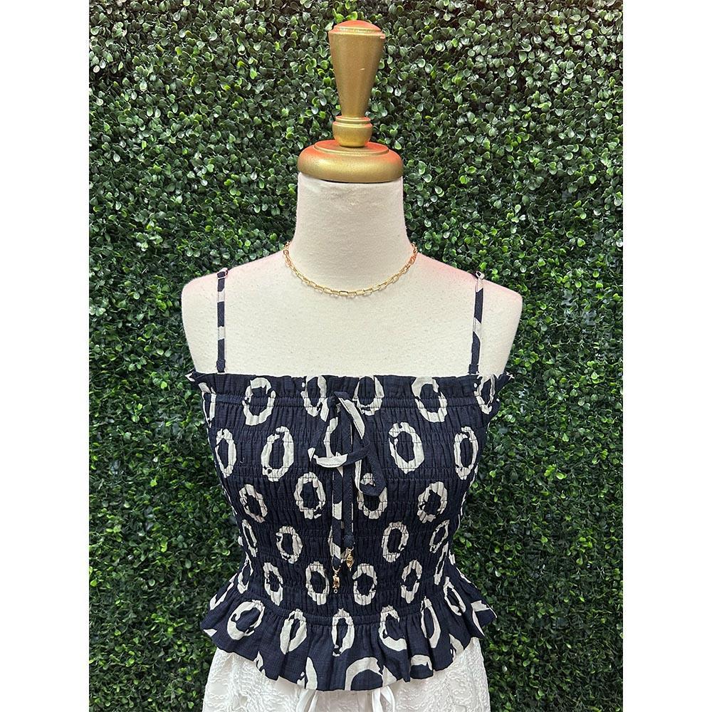 Porte Navy Smocked Tank