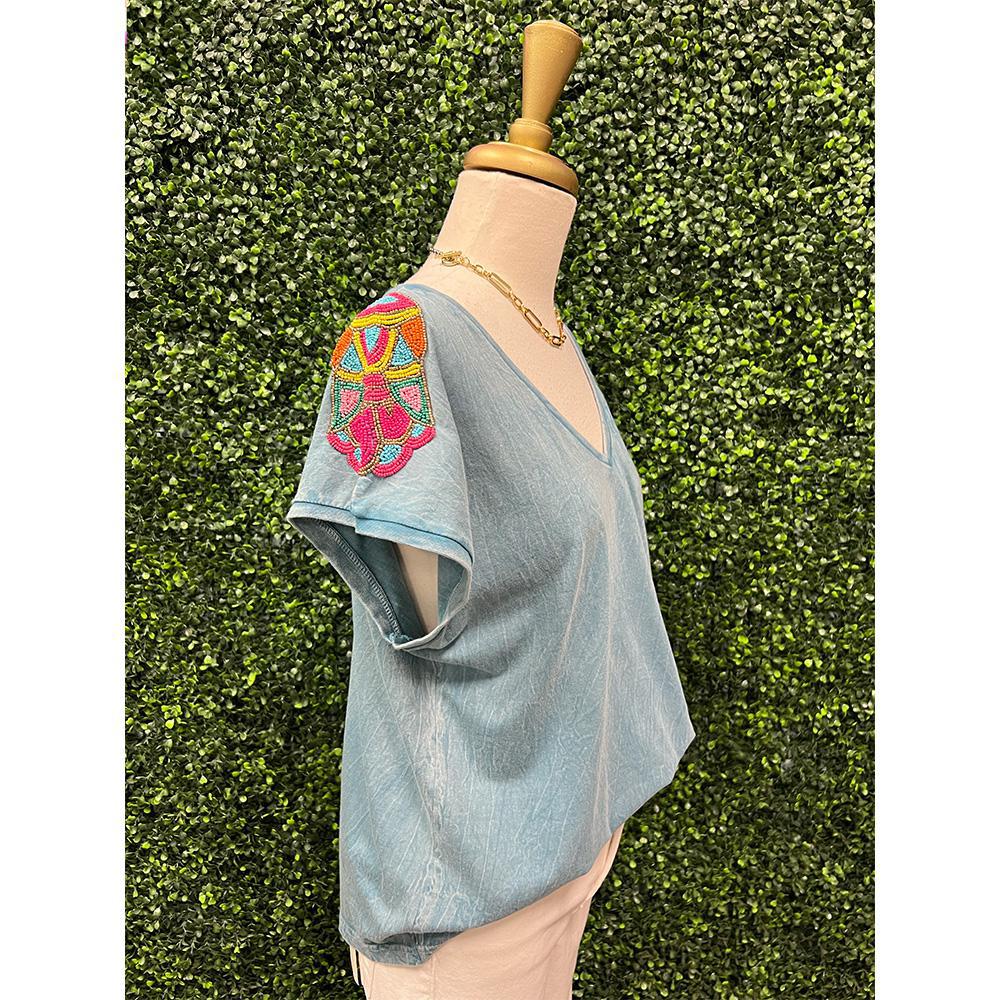Isla Rio Beaded T-Shirt
