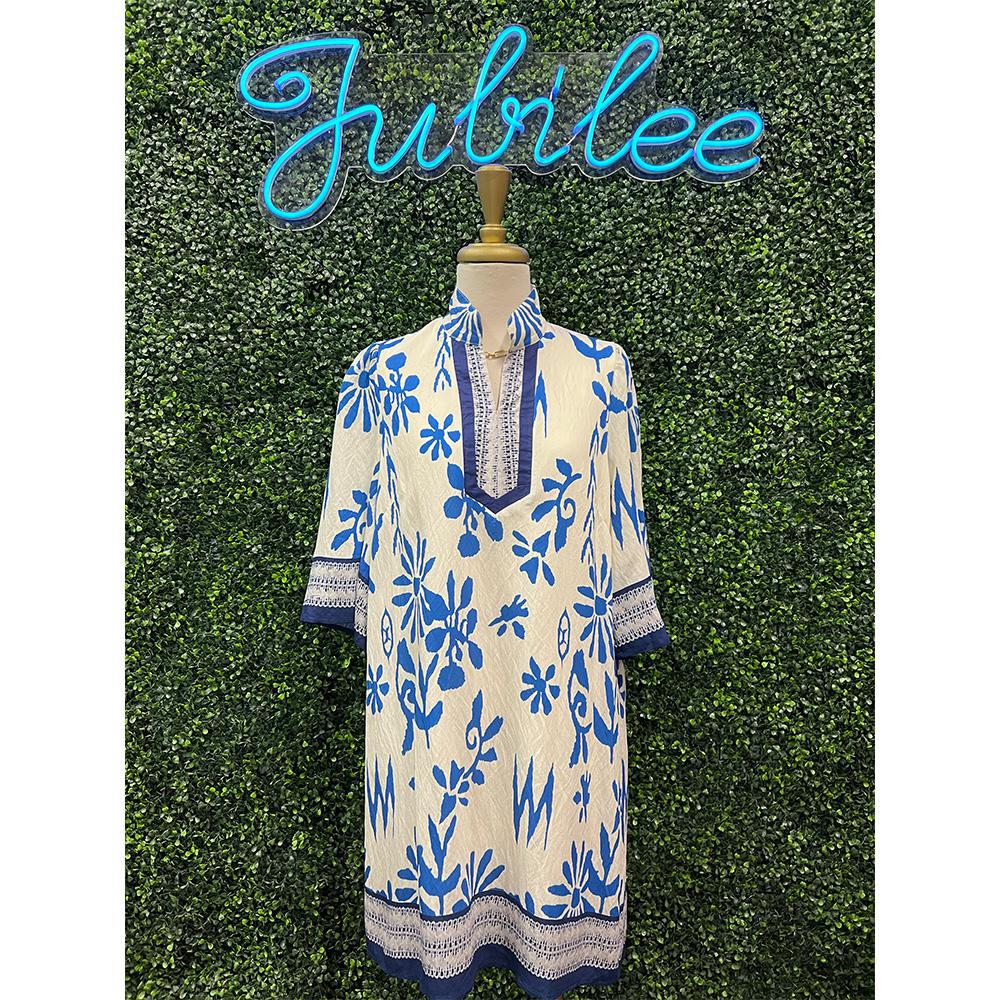 Gwyneth Border Print Mini Dress
