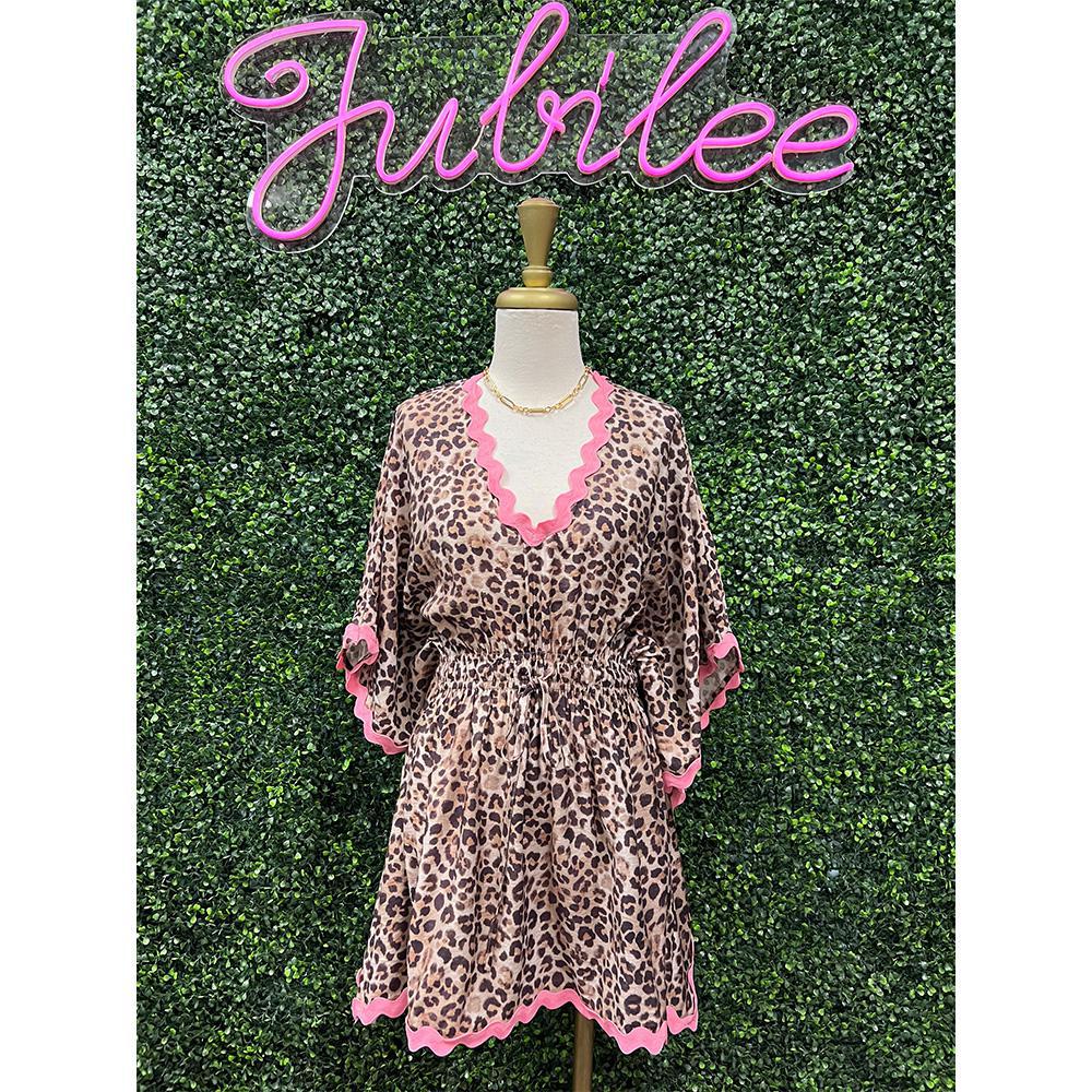 Anna Scallop Mini Kaftan - Pink