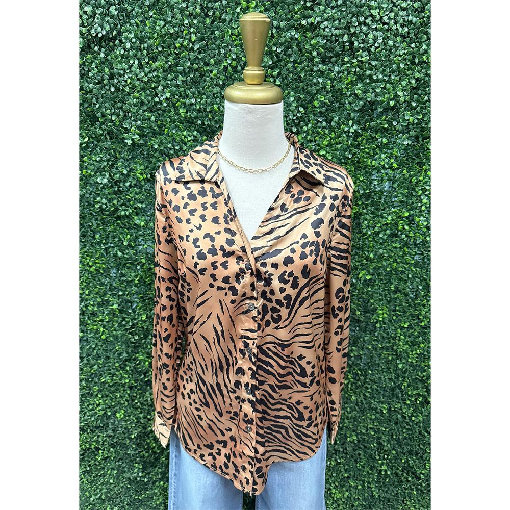 Wild Cat Print Blouse