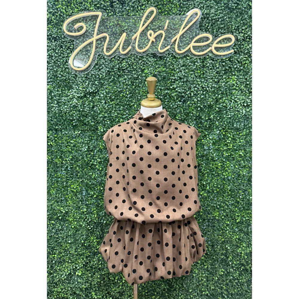Emora Mocha Polka Dot Skirt